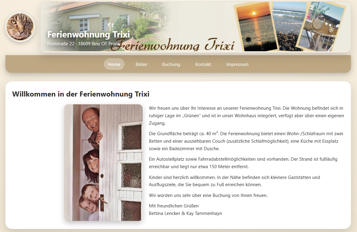 Ferienwohnung Landingpage